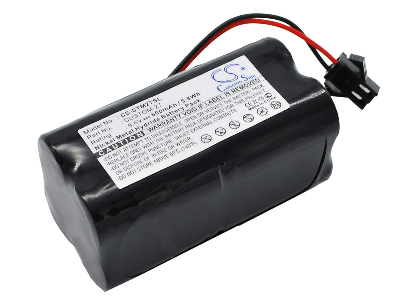 9.6V, 600mAh, Ni-MH Battery fits Tri-tronics, 1016200, 5.76Wh