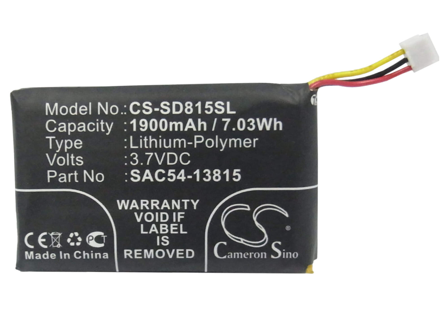 3.7V, 1900mAh, Li-Polymer Battery fits Sportdog, Tek V1l Handheld Transmitter, Tek-h, 7.03Wh