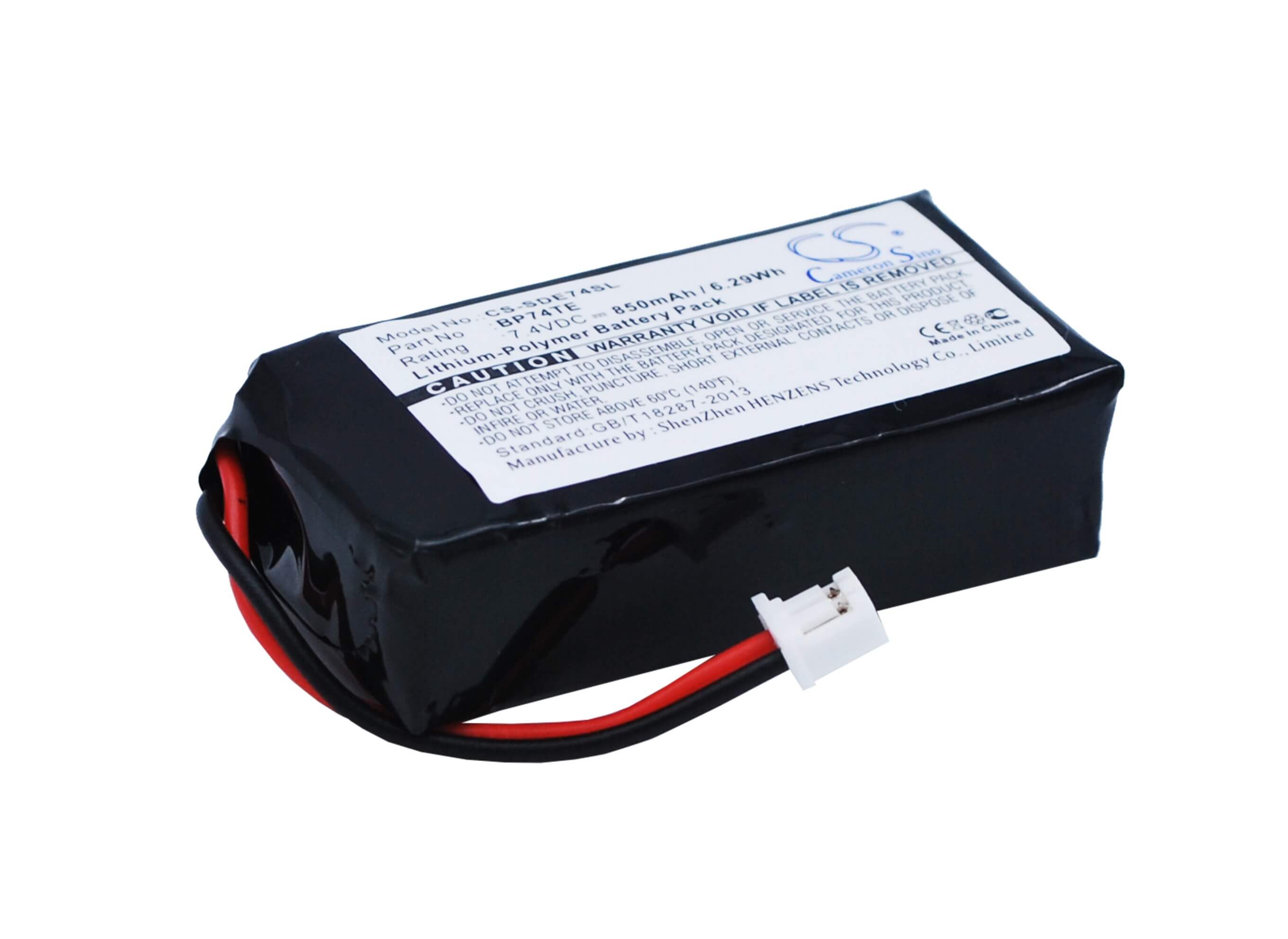 7.4V, 850mAh, Li-Polymer Battery fits Dogtra, Da212, Edge Rt Transmitter, 6.29Wh