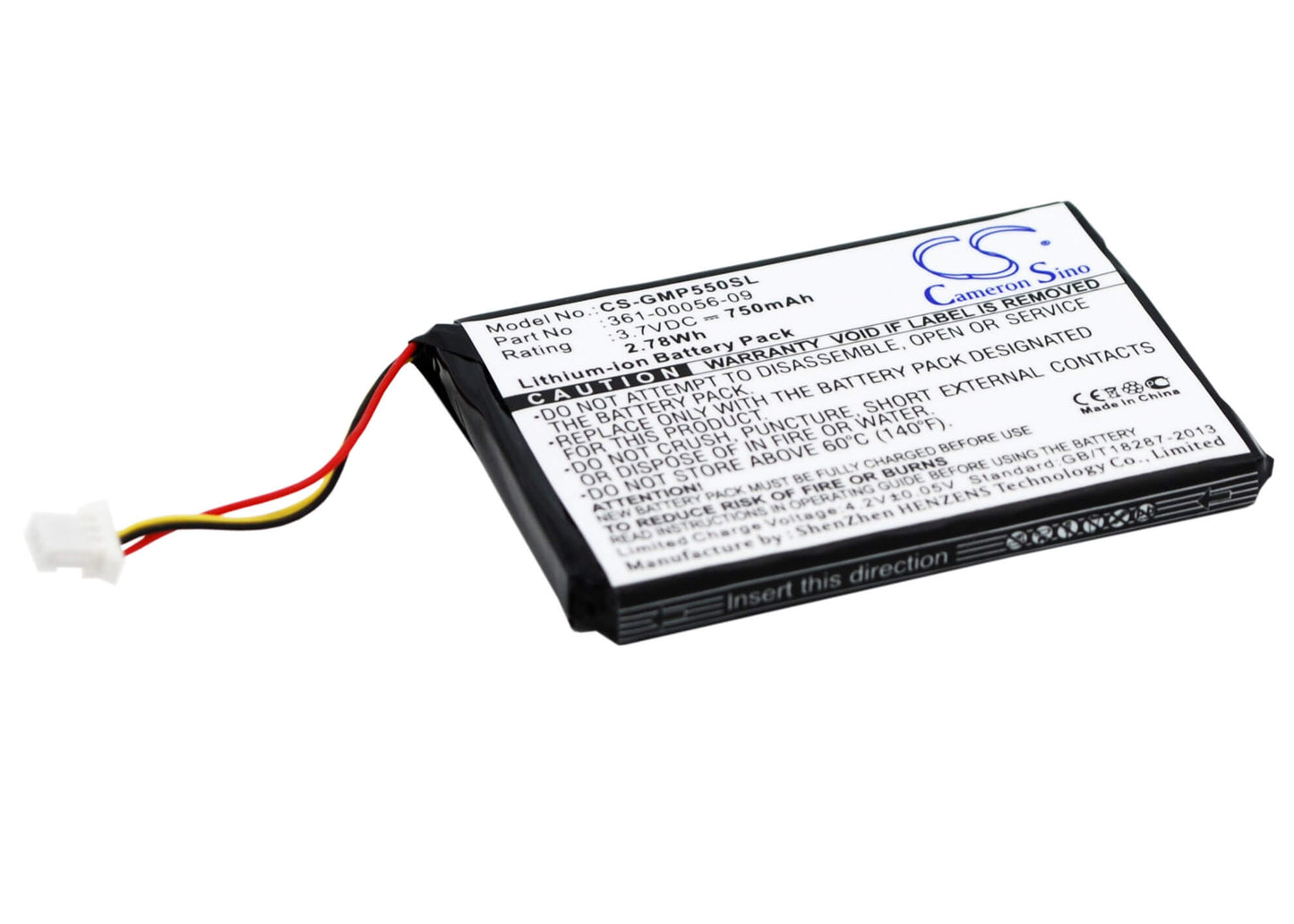 3.7V, 750mAh, Li-ion Battery fits Garmin, 010-11925-10, Drive 60, 2.775Wh
