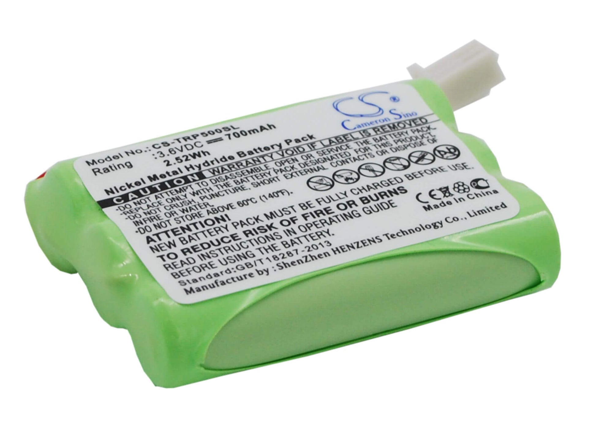 3.6V, 700mAh, Ni-MH Battery fits Tri-tronics, G2 Pro, Pro 500xl, 2.52Wh
