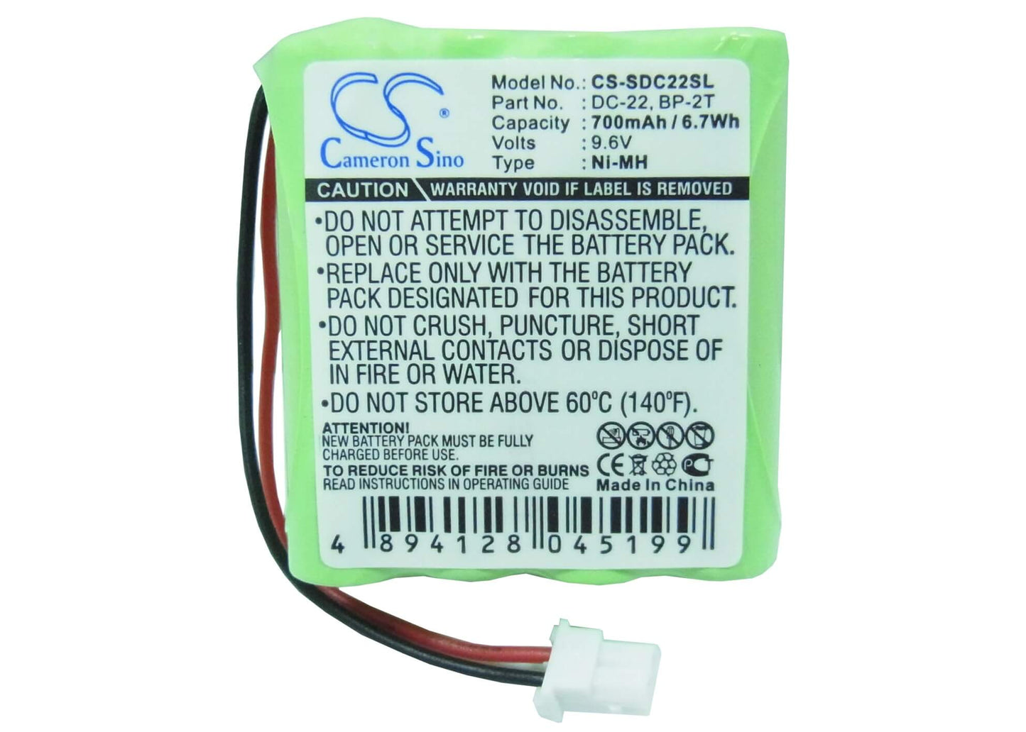 9.6V, 700mAh, Ni-MH Battery fits Sportdog, Transmitter 1400, Transmitter 1400ncp, 6.72Wh