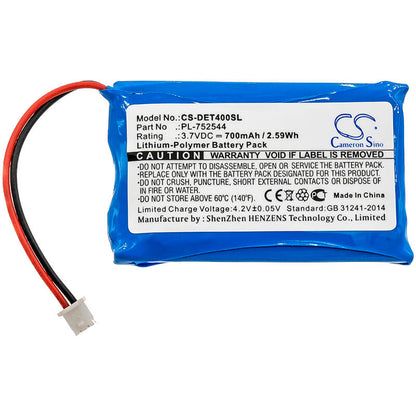 3.7V, 700mAh, Li-Polymer Battery fits Educator, Et-400 Transmitters, Et-402 Transmitters, 2.59Wh
