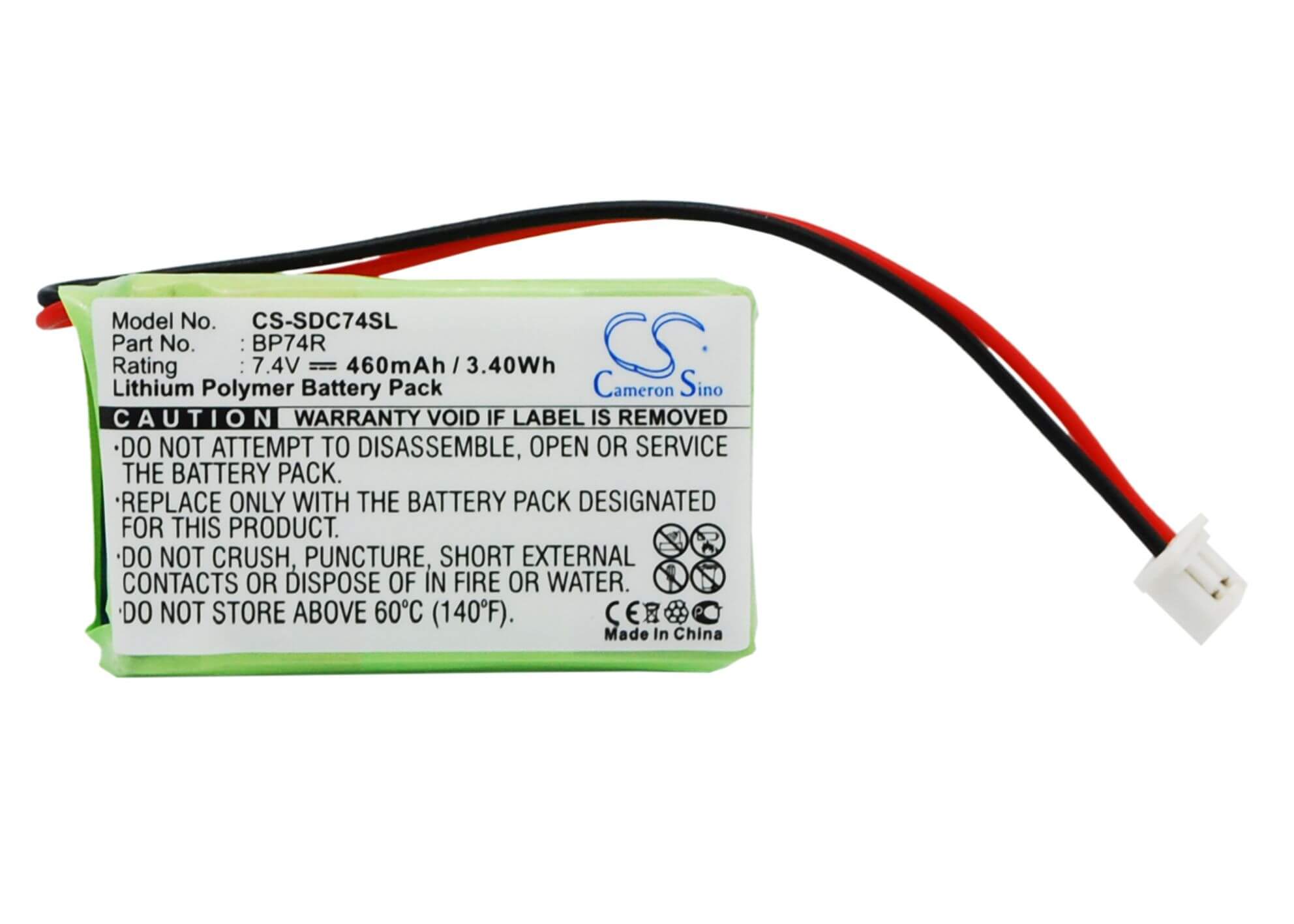 7.4V, 460mAh, Li-Polymer Battery fits Dogtra, 2300-ncp Advance, 2300ncp Receiver, 3.404Wh