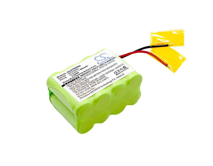 9.6V, 300mAh, Ni-MH Battery fits Dt Systems, Dt 300 Receiver, Dt 300 Transmitter, 2.88Wh