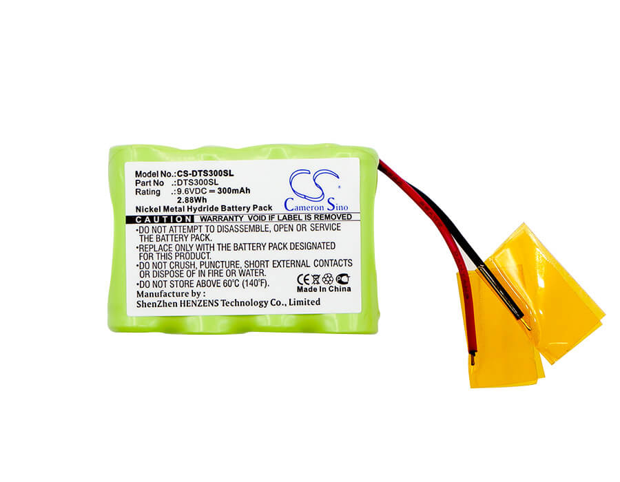 9.6V, 300mAh, Ni-MH Battery fits Dt Systems, Dt 300 Receiver, Dt 300 Transmitter, 2.88Wh