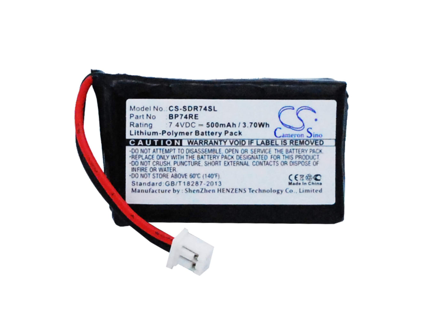 7.4V, 500mAh, Li-Polymer Battery fits Dogtra, Edge Collar, Edge Receiver, 3.7Wh