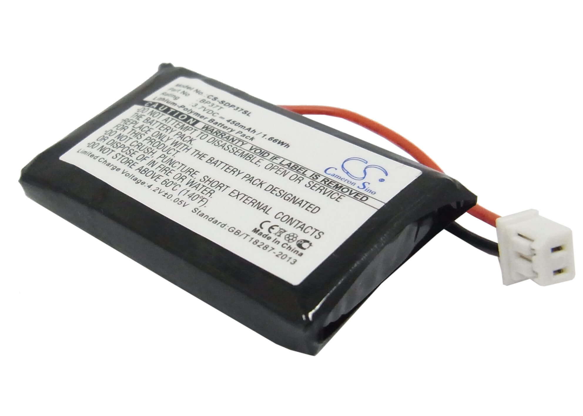 3.7V, 450mAh, Li-Polymer Battery fits Dogtra, Da210, Iq Plus Remote Transmitter, 1.665Wh