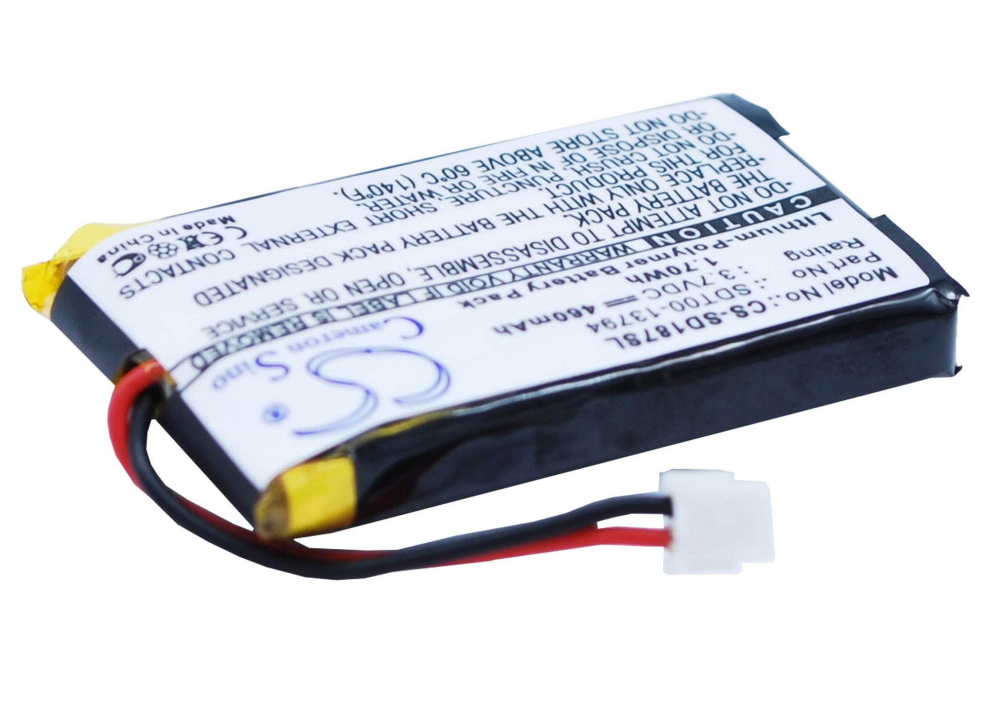 3.7V, 460mAh, Li-Polymer Battery fits Sportdog, Sd-1875, Sd-1875 Remote Beeper, 1.702Wh