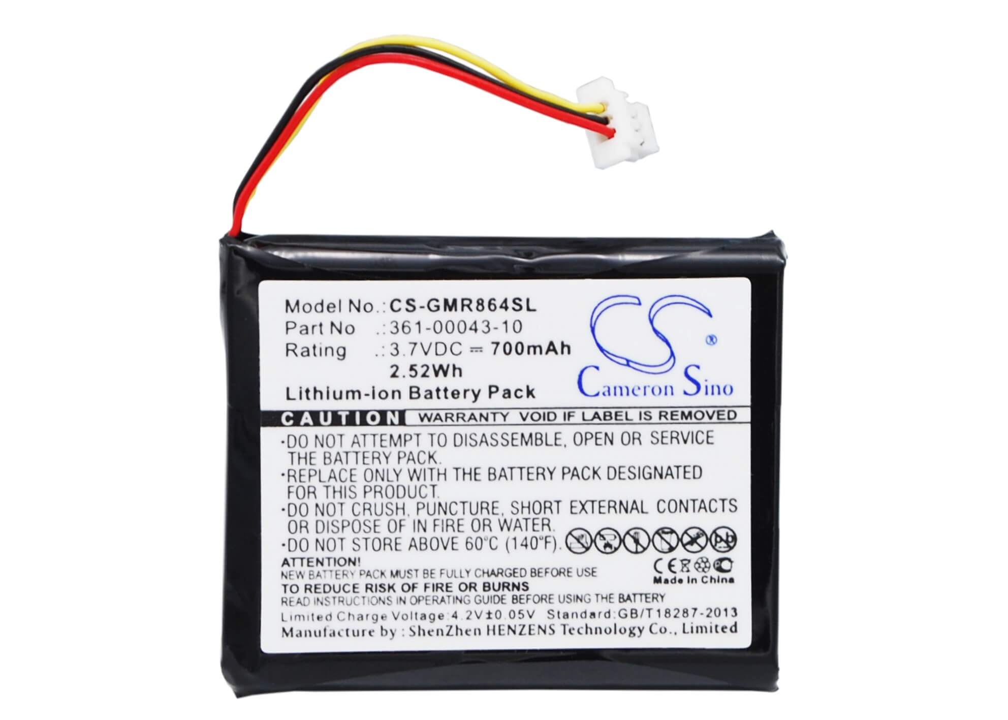 3.7V, 700mAh, Li-ion Battery fits Garmin, Delta, Delta Handheld, 2.59Wh