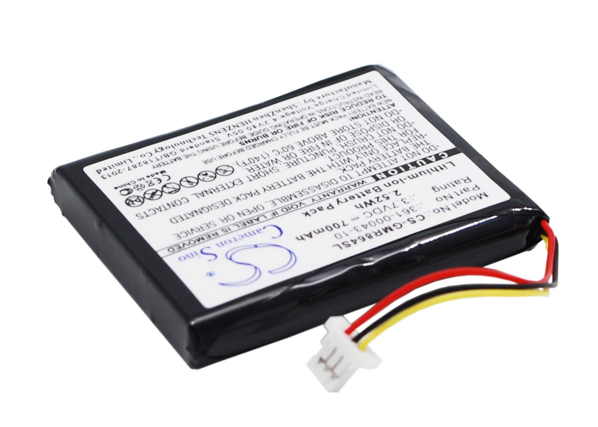 3.7V, 700mAh, Li-ion Battery fits Garmin, Delta, Delta Handheld, 2.59Wh