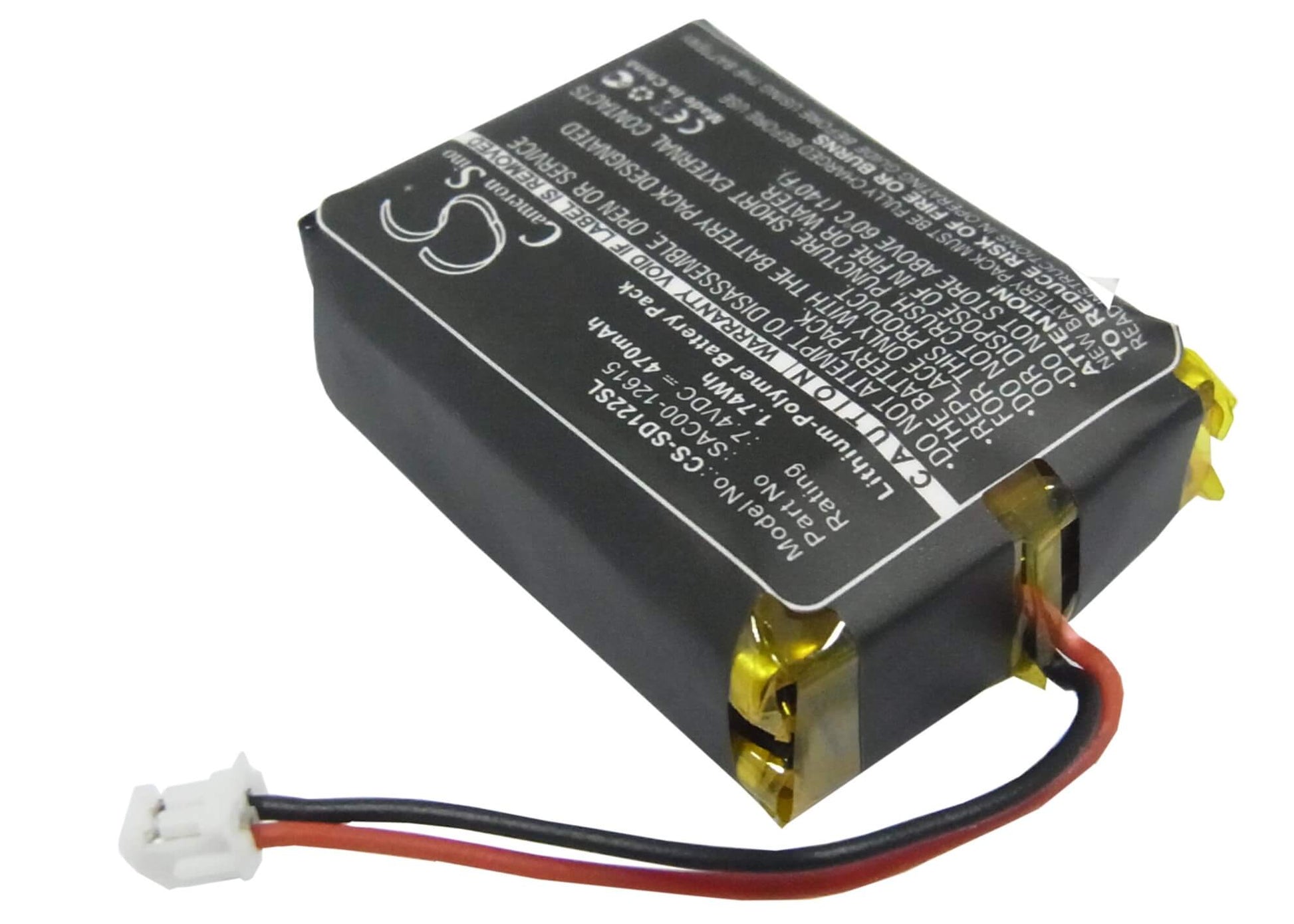7.4V, 470mAh, Li-Polymer Battery fits Sportdog, Sd-1225 Transmitter, Sd-1225e Transmitter, 3.478Wh