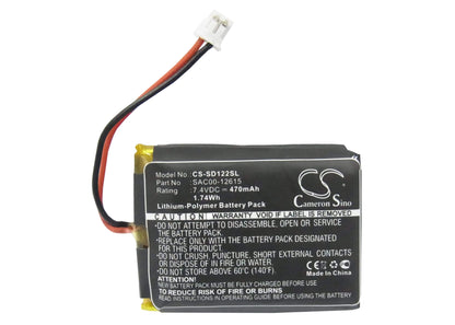 7.4V, 470mAh, Li-Polymer Battery fits Sportdog, Sd-1225 Transmitter, Sd-1225e Transmitter, 3.478Wh