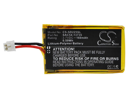 3.7V, 160mAh, Li-Polymer Battery fits Sportdog, Fieldtrainer 425, Fieldtrainer 425s, 0.592Wh