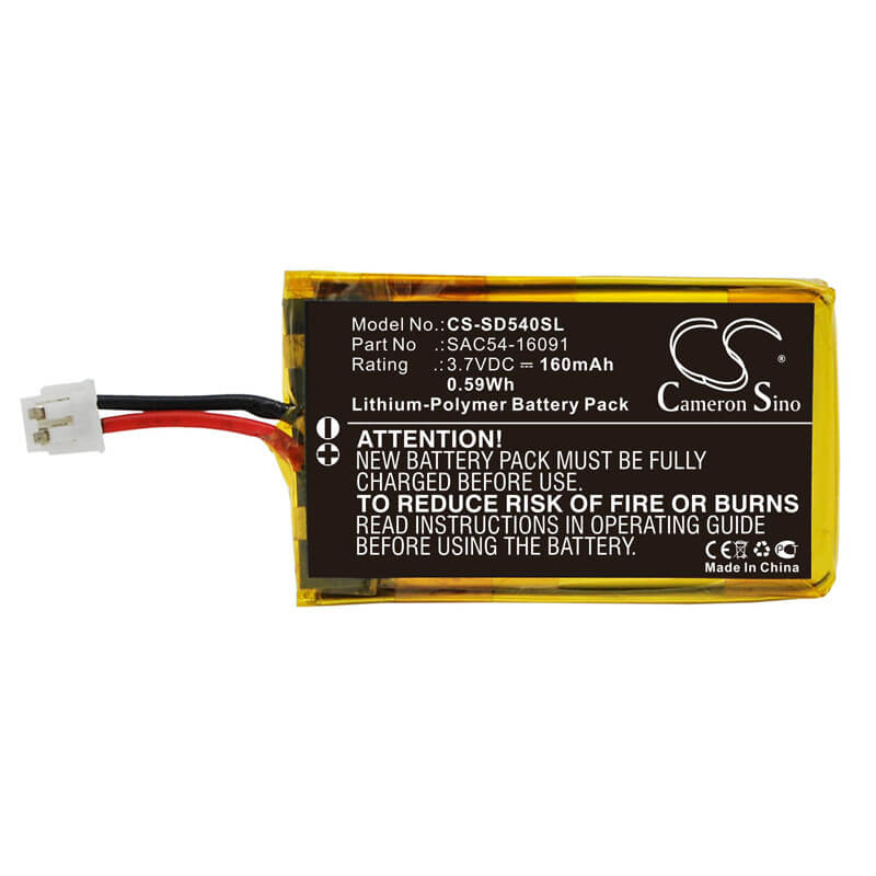 3.7V, 160mAh, Li-Polymer Battery fits Sportdog, Sbc-r Sportdog Bark Collar, 0.592Wh