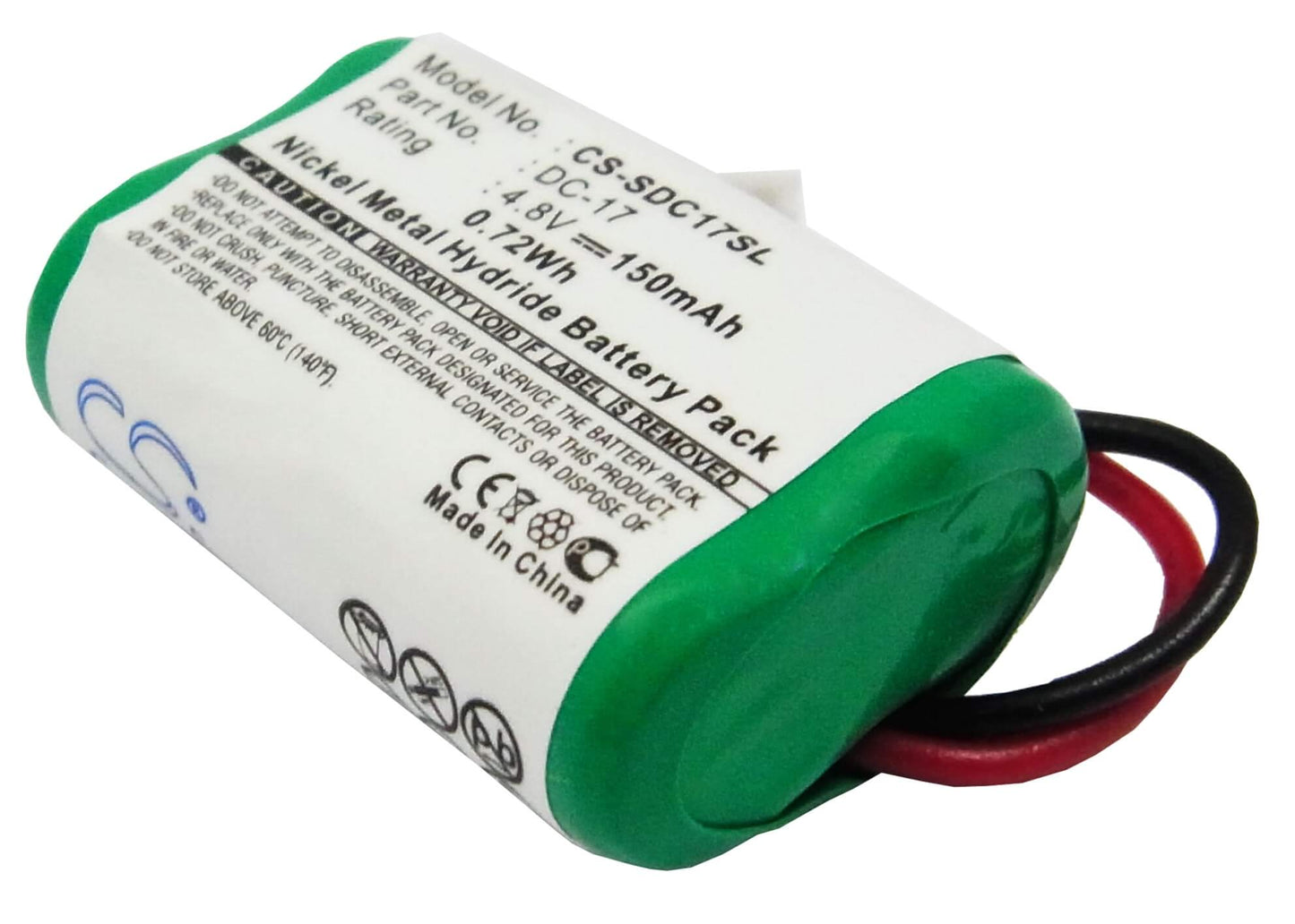 4.8V, 150mAh, Ni-MH Battery fits Kinetic, Mh120aaal4gc, 0.72Wh