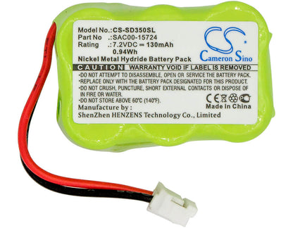 7.2V, 130mAh, Ni-MH Battery fits Sportdog, Fieldtrainer Sd-400, Fieldtrainer Sd-400s, 0.936Wh