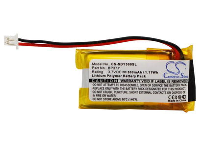 3.7V, 300mAh, Li-Polymer Battery fits Dogtra, Ys-300 Bark Collar, Ys300 Bark Control Collar, 1.11Wh