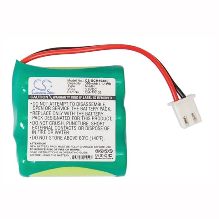 3.6V, 300mAh, Ni-MH Battery fits Tri-tronics, 1038100, 1038100-d, 1.08Wh