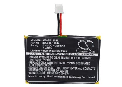 7.4V, 200mAh, Li-Polymer Battery fits Sportdog, Houndhunter Sd-3225 Sr-300 Rec, Prohunter Sd-2525 Sr-300 Recei, 1.48Wh