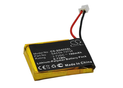 3.7V, 190mAh, Li-Polymer Battery fits Sportdog, Fieldtrainer 425, Fieldtrainer 425s, 0.703Wh