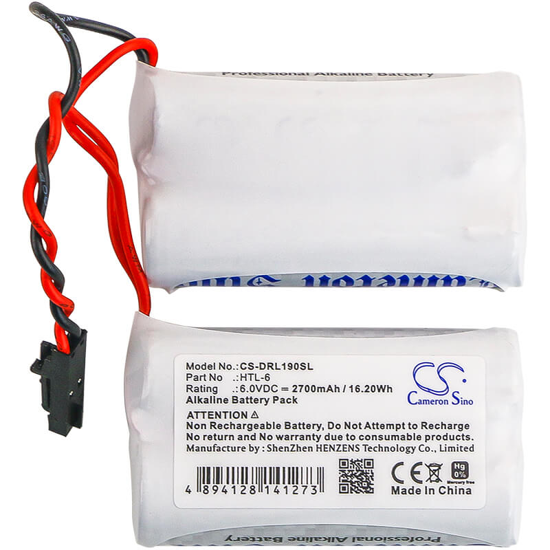 6.0V, 2700mAh, Alkaline Battery fits Saflock, 6800121, S90040, 16.2Wh