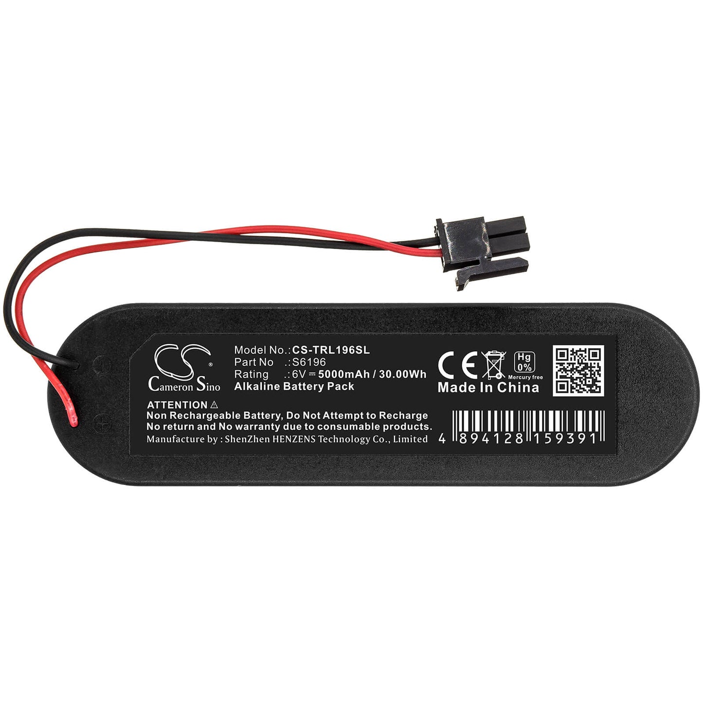 6V, 5000mAh, Alkaline Battery fits Trilogy, Dl6100, Dl6500, 30Wh