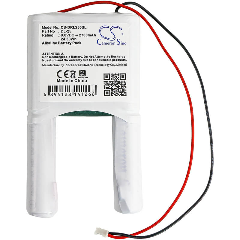 9.0V, 2700mAh, Alkaline Battery fits Vingcard, Timelox Htl10 6xaa, 24.3Wh