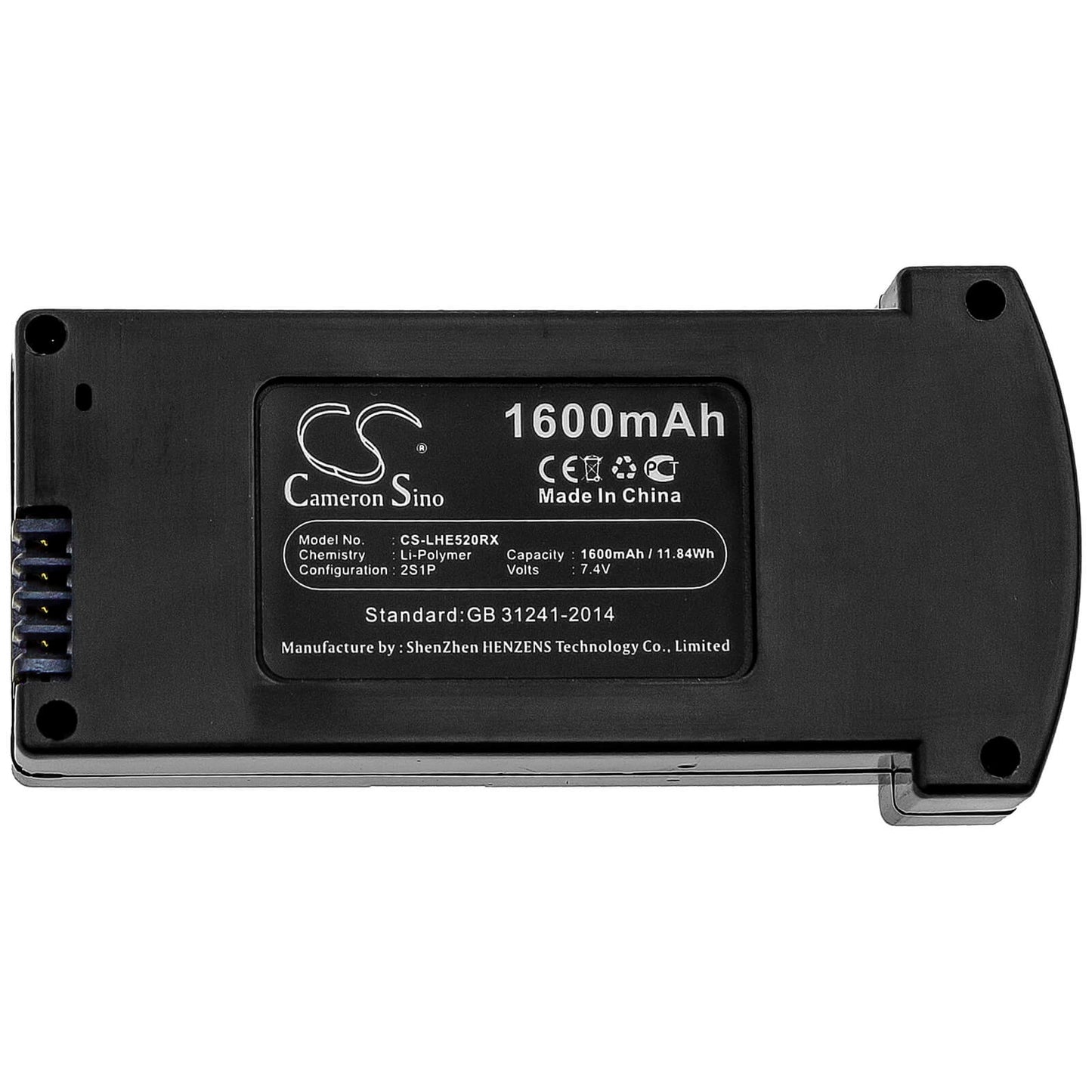 7.4V, 1600mAh, Li-Polymer Battery fits Eachine, E520, E520s, 11.84Wh