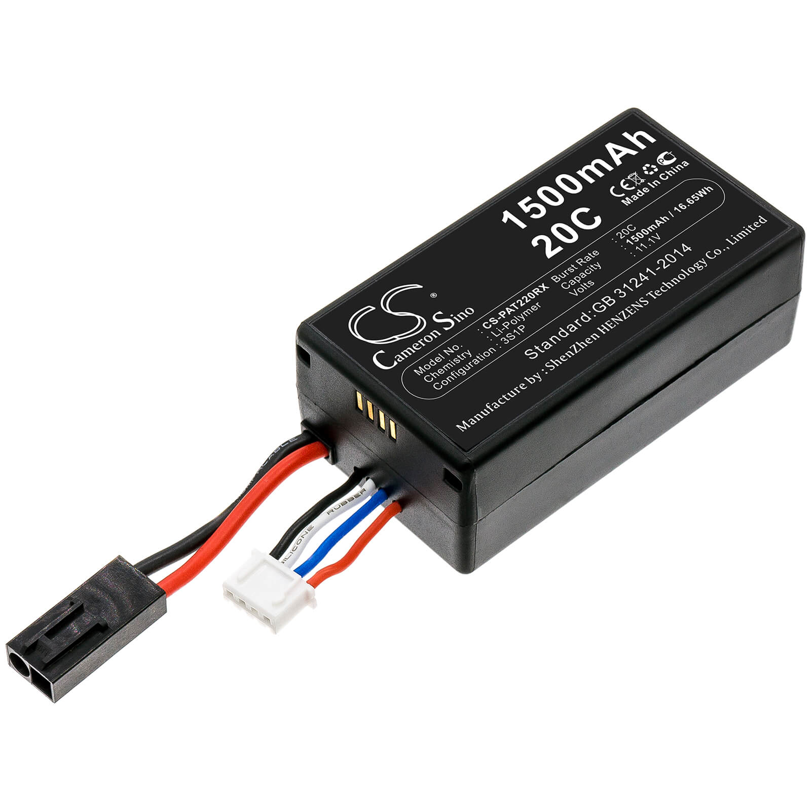 11.1V, 1500mAh, Li-Polymer Battery fits Parrot, Ar.drone 2.0, 16.65Wh