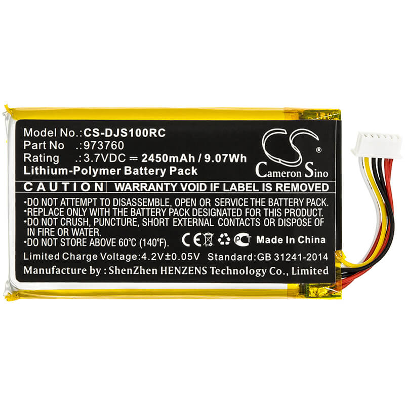 3.7V, 2450mAh, Li-Polymer Battery fits Dji, Mavic Air Remote Controller, Mavic Pro Controller, 9.065Wh