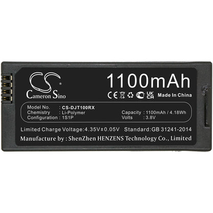 3.8V, 1100mAh, Li-Polymer Battery fits Dji, Tello, 4.18Wh