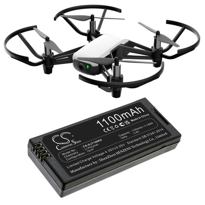 3.8V, 1100mAh, Li-Polymer Battery fits Dji, Tello, 4.18Wh