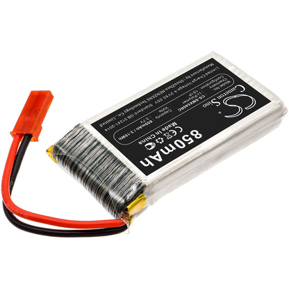 3.7V, 850mAh, Li-Polymer Battery fits Syma, X54hc, X54hw, 3.145Wh