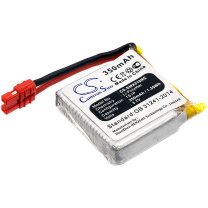 3.7V, 350mAh, Li-Polymer Battery fits Syma, X21, X21s, 1.295Wh
