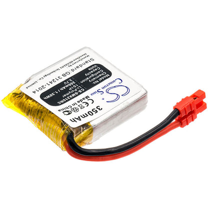 3.7V, 350mAh, Li-Polymer Battery fits Syma, X21, X21s, 1.295Wh
