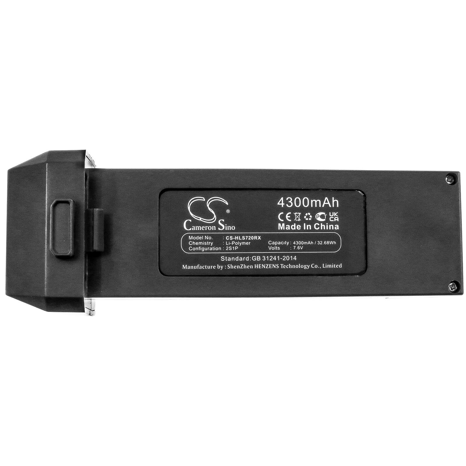 7.6V, 4300mAh, Li-Polymer Battery fits Holy Stone, Hs720, Hs720e, 32.68Wh