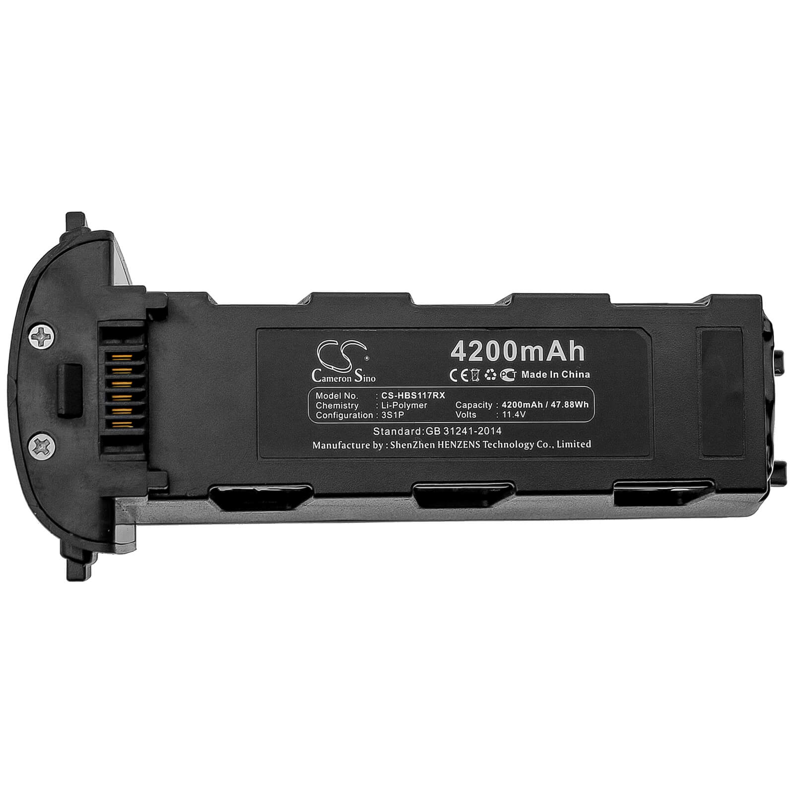 11.4V, 4200mAh, Li-Polymer Battery fits Hubsan, Zino H117s, Zino Pro, 47.88Wh