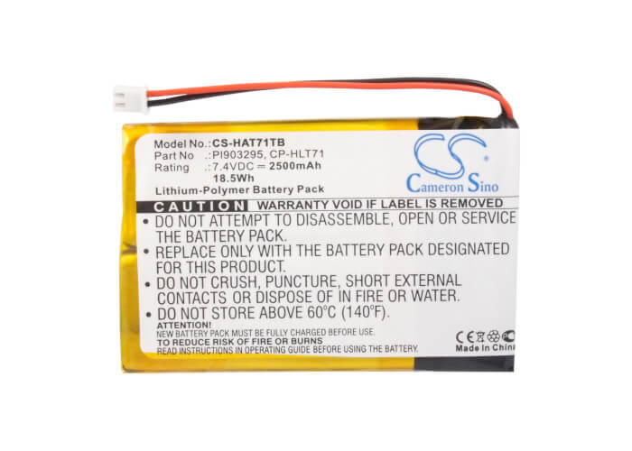 7.4V, 2500mAh, Li-Polymer Battery fits Haier, 805-01-nl, Herlt71, 18.5Wh