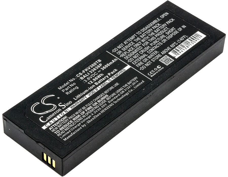 3.6V, 3600mAh, Li-ion Battery fits Fanvision, K-ivt-300-gd-b, 12.96Wh