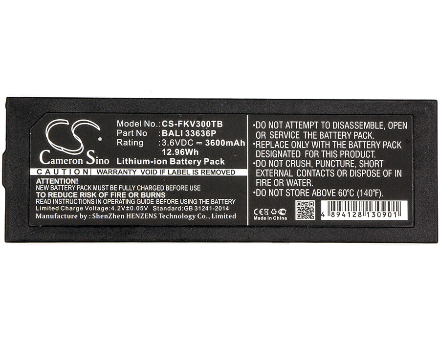 3.6V, 3600mAh, Li-ion Battery fits Fanvision, K-ivt-300-gd-b, 12.96Wh