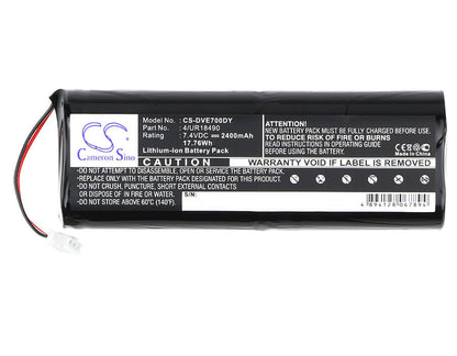7.4V, 2400mAh, Li-ion Battery fits Sony, D-ve7000s, 17.76Wh