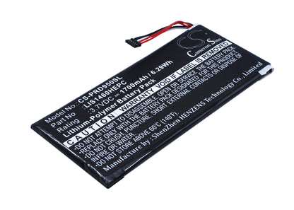 3.7V, 1700mAh, Li-Polymer Battery fits Sony, Prs-950, Prs-950sc, 6.29Wh