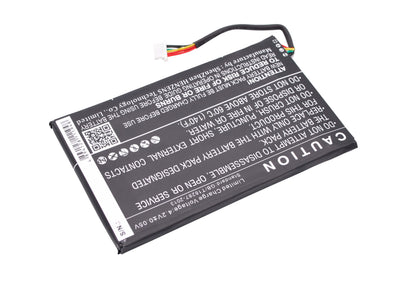 3.7V, 2150mAh, Li-Polymer Battery fits Barnes & Noble, Bnrv500, Glowlight Wifi, 7.955Wh