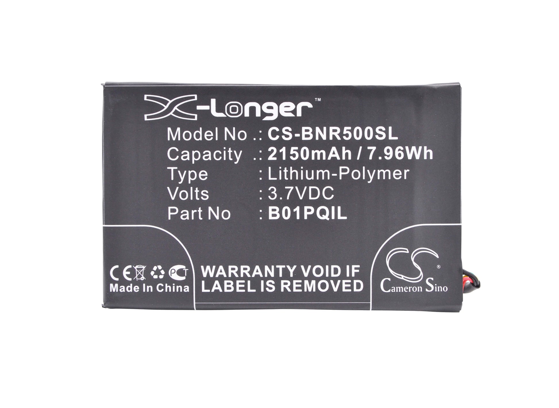 3.7V, 2150mAh, Li-Polymer Battery fits Barnes & Noble, Bnrv500, Glowlight Wifi, 7.955Wh