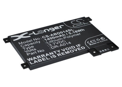 3.7V, 1400mAh, Li-Polymer Battery fits Amazon, D01200, Dr-a014, 5.18Wh