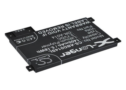 3.7V, 1400mAh, Li-Polymer Battery fits Amazon, D01200, Dr-a014, 5.18Wh