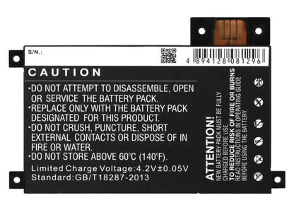 3.7V, 1400mAh, Li-Polymer Battery fits Amazon, D01200, Dr-a014, 5.18Wh