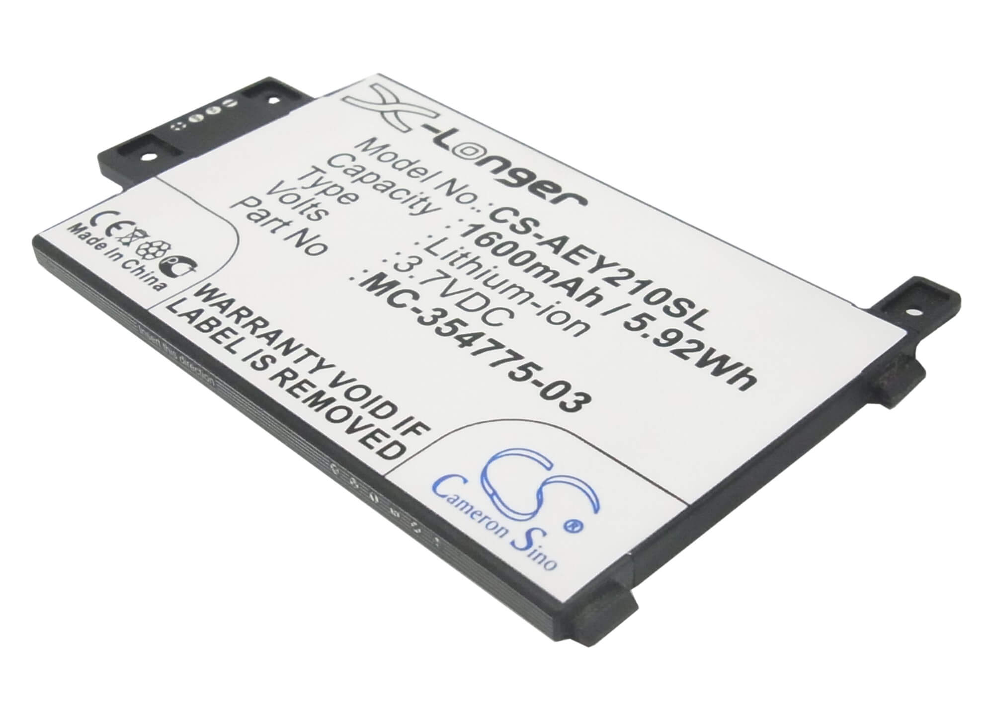 3.7V, 1600mAh, Li-ion Battery fits Amazon, Ey21, Kindle Paperwhite 2014 Version, 5.92Wh