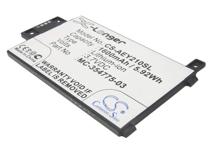 3.7V, 1600mAh, Li-ion Battery fits Amazon, Ey21, Kindle Paperwhite 2014 Version, 5.92Wh